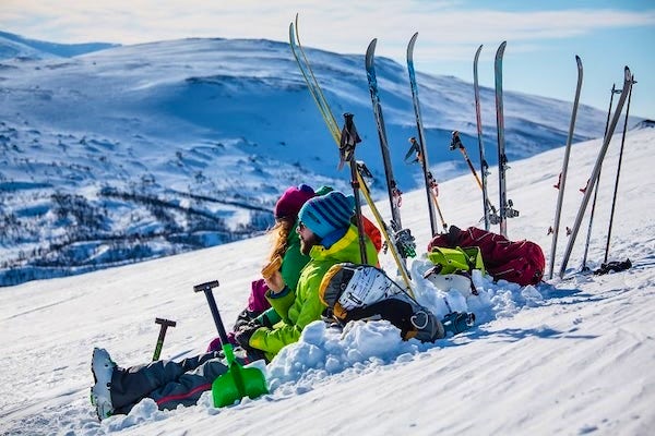 Skiers in a slope