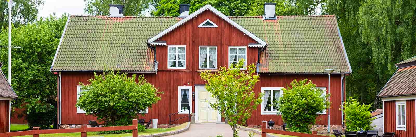 Hostel in a red wooden house