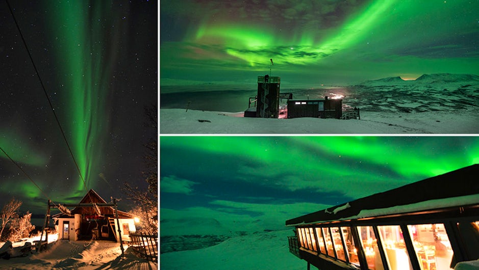 northern lights from STF Aurora Sky Station in Abisko, Sweden