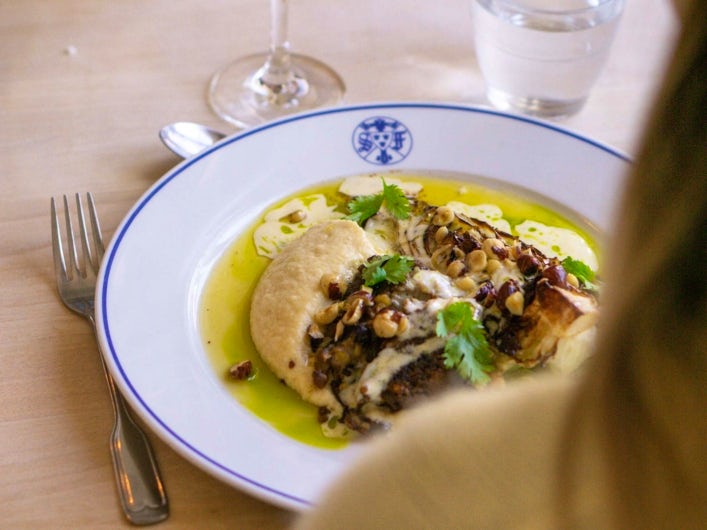 STF Kebnekaise Mountain station dinner plate with food.