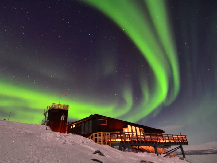 STF Aurora Sky Station and the northern lights in Abisko.