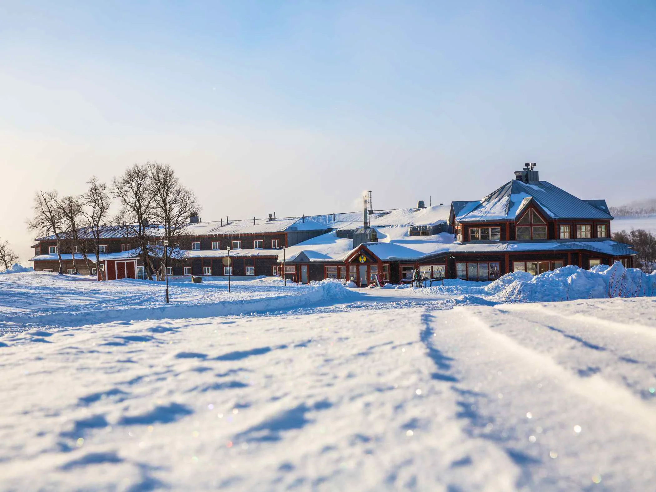 STF Storulvån Mountain Station in the winter time.