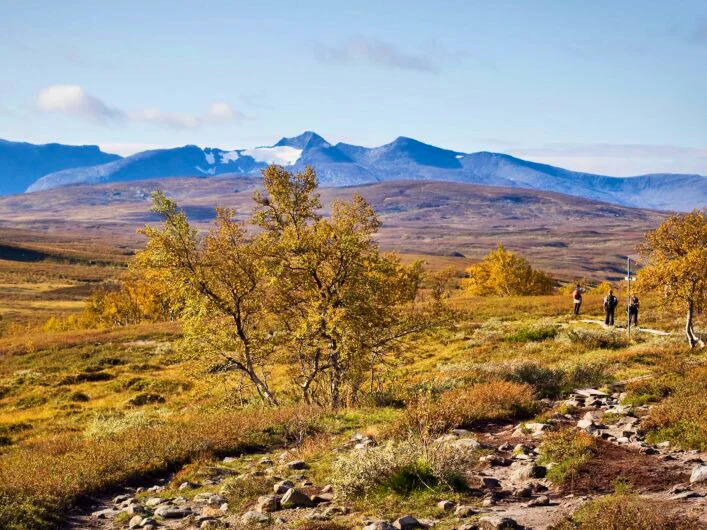 Mountains ablaze with autumn colour.